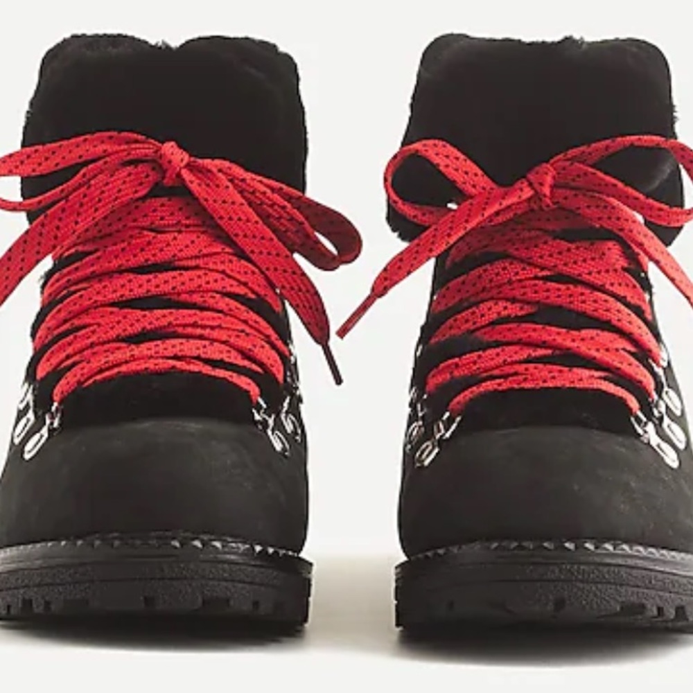 J. Crew Black Winter Shearling Boots! New 5